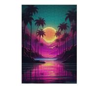Jigsaws for Adults 38x26cm/1000pcs Synthwave Abstract Vibes Teenagers Puzzles Brain Teaser Game Difficult Challenge Help The Brain Exercise 38x26cm/1000pcs