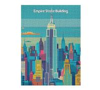 Jigsaws for Adults 500 PCS Empire State Building Teenagers Puzzles Relaxing Games Wall Decoration Deal As Gifts for The Whole Family 500 PCS