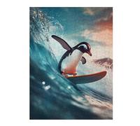 Jigsaws for Adults 500 PCS Penguin on A Surf Adult Jigsaw Puzzle Family Game Difficult Challenge Deal As Gifts for The Whole Family 500 PCS