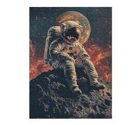 Jigsaws for Adults 52x38cm/1000pcs Astronaut on Asteroid with Planet Background Jigsaw Puzzle Family Games Difficult Hard Deal As Gifts for The Whole Family 52x38cm/1000pcs