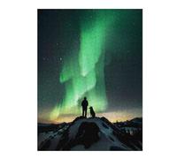 Jigsaws for Adults 52x38cm/1000pcs Aurora Night With My Dog Teenagers Puzzles Brain Teaser Game Difficult Challenge Help The Brain Exercise 52x38cm/1000pcs