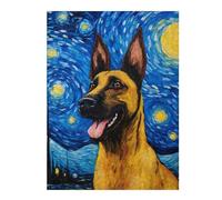 Jigsaws for Adults 52x38cm/1000pcs Belgian Malinois Night Teenagers Puzzles Brain Teaser Game Difficult Challenge Help The Brain Exercise 52x38cm/1000pcs