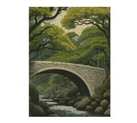 Jigsaws for Adults 52x38cm/1000pcs Bridge Japanese Painting Teenagers Puzzles Brain Teaser Game Difficult Challenge Help The Brain Exercise 52x38cm/1000pcs