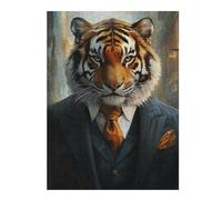 Jigsaws for Adults 52x38cm/1000pcs Executive Tiger Portrait Jigsaw Puzzle Family Games Difficult Hard Deal As Gifts for The Whole Family 52x38cm/1000pcs