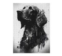 Jigsaws for Adults 52x38cm/1000pcs Flat Coated Retriever Ink Teenagers Puzzles Relaxing Games Wall Decoration Deal As Gifts for The Whole Family 52x38cm/1000pcs