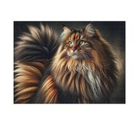 Jigsaws for Adults 52x38cm/1000pcs Fluffy Long-Haired Cat Portrait Jigsaw Puzzle Family Games Difficult Hard Deal As Gifts for The Whole Family 52x38cm/1000pcs