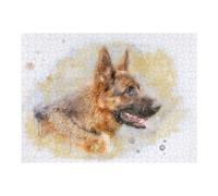 Jigsaws for Adults 52x38cm/1000pcs German Shepherd Watercolor Jigsaw Puzzle Family Games Difficult Hard Deal As Gifts for The Whole Family 52x38cm/1000pcs