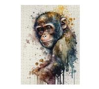 Jigsaws for Adults 52x38cm/1000pcs Monkey Watercolor Teenagers Puzzles Relaxing Games Wall Decoration Deal As Gifts for The Whole Family 52x38cm/1000pcs