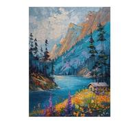 Jigsaws for Adults 52x38cm/1000pcs Mountain Bright Landscape Teenagers Puzzles Brain Teaser Game Difficult Challenge Help The Brain Exercise 52x38cm/1000pcs