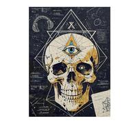 Jigsaws for Adults 52x38cm/1000pcs Third Eye Skull Journal Teenagers Puzzles Brain Teaser Game Difficult Challenge Help The Brain Exercise 52x38cm/1000pcs