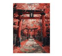 Jigsaws for Adults 52x38cm/1000pcs Torii Under Cherry Blossom Teenagers Puzzles Brain Teaser Game Difficult Challenge Help The Brain Exercise 52x38cm/1000pcs