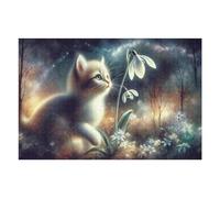 Jigsaws for Adults 75x50cm/1000pcs Enchanted Forest Kitten Jigsaw Puzzle Family Games Difficult Hard Deal As Gifts for The Whole Family 75x50cm/1000pcs
