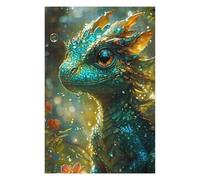 Jigsaws for Adults 75x50cm/1000pcs Forest Green Baby Dragon Teenagers Puzzles Brain Teaser Game Difficult Challenge Help The Brain Exercise 75x50cm/1000pcs