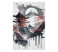 Jigsaws for Adults 75x50cm/1000pcs Japanese Temple Ink Wash Teenagers Puzzles Brain Teaser Game Difficult Challenge Help The Brain Exercise 75x50cm/1000pcs