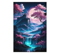 Jigsaws for Adults 75x50cm/1000pcs Pink Waterfall Teenagers Puzzles Brain Teaser Game Difficult Challenge Help The Brain Exercise 75x50cm/1000pcs