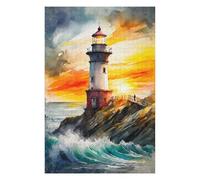 Jigsaws for Adults 75x50cm/1000pcs The Lighthouse at Sunset Teenagers Puzzles Brain Teaser Game Difficult Challenge Help The Brain Exercise 75x50cm/1000pcs