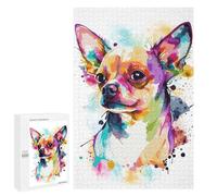 Jigsaws for Adults1000 PCS Abstract Chihuahua Dog Jigsaw Puzzle Brain Teaser Game Analysis And Logic Deal As Gifts for The Whole Family 1000 PCS