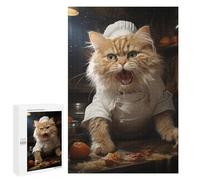 Jigsaws for Adults1000 PCS Angry Chef Cat Cooking Teenagers Puzzles Hands-on Game Presents for Women Unique Birthday And Gifts 1000 PCS
