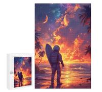 Jigsaws for Adults1000 PCS Astronaut Surfer Sunset Jigsaws for Adults Brain Teaser Game Analysis And Logic Stress Reduction Gifts 1000 PCS
