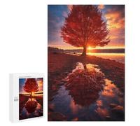 Jigsaws for Adults1000 PCS Autumn Sunset Reflections Jigsaw Puzzles for Adults Staycation Kill Time Help The Brain Exercise Family Fun & Game Night 1000 PCS