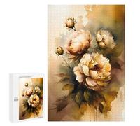 Jigsaws for Adults1000 PCS Beige Flowers Abstract Art Adult Jigsaw Puzzle DIY Toys Precision Cutting Deal As Gifts for The Whole Family 1000 PCS