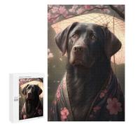 Jigsaws for Adults1000 PCS Black Labrador Kimono Jigsaw Puzzle Brain Teaser Game Analysis And Logic Deal As Gifts for The Whole Family 1000 PCS