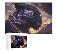 Jigsaws for Adults1000 PCS Black Panther with Lightning Energy Adult Jigsaw Puzzle DIY Toys Precision Cutting Deal As Gifts for The Whole Family 1000 PCS