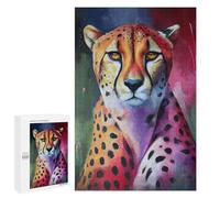 Jigsaws for Adults1000 PCS Colorful Cheetah Portrait Painting Jigsaw Puzzles for Adults Staycation Kill Time Help The Brain Exercise Family Fun & Game Night 1000 PCS