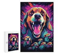 Jigsaws for Adults1000 PCS Colorful Dog Art Print-2 Jigsaw Puzzles for Adults Staycation Kill Time Help The Brain Exercise Family Fun & Game Night 1000 PCS