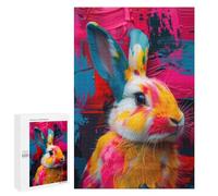 Jigsaws for Adults1000 PCS Colorful Rabbit Painting Jigsaw for Adults Toy Wall Decor Presents for Women Help The Brain Exercise 1000 PCS