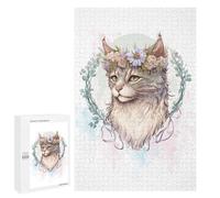 Jigsaws for Adults1000 PCS Cute La Perm Flower Cat Jigsaw Puzzle Brain Teaser Game Analysis And Logic Deal As Gifts for The Whole Family 1000 PCS