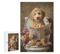 Jigsaws for Adults1000 PCS Dog Reading Newspaper on Toilet -4 Jigsaw Puzzles for Adults Staycation Kill Time Help The Brain Exercise Family Fun & Game Night 1000 PCS