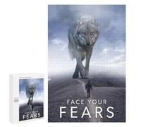 Jigsaws for Adults1000 PCS Face Your Fears Vs Wolf Jigsaws for Adults Brain Teaser Game Analysis And Logic Stress Reduction Gifts 1000 PCS