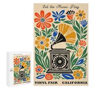 Jigsaws for Adults1000 PCS Floral Vinyl Fair California Poster Jigsaws for Adults Brain Teaser Game Analysis And Logic Stress Reduction Gifts 1000 PCS