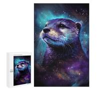 Jigsaws for Adults1000 PCS Galactic Otter Greeting Card -3 Jigsaws for Adults Brain Teaser Game Analysis And Logic Stress Reduction Gifts 1000 PCS