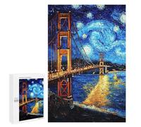 Jigsaws for Adults1000 PCS Golden Gate Bridge Starry Night Jigsaw for Adults Toy Wall Decor Presents for Women Help The Brain Exercise 1000 PCS