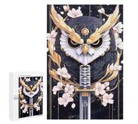 Jigsaws for Adults1000 PCS Golden Owl with Katana Animal Jigsaws for Adults Brain Teaser Game Analysis And Logic Stress Reduction Gifts 1000 PCS