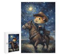 Jigsaws for Adults1000 PCS Hamster Cowboy Under Stars Jigsaw for Adults Toy Wall Decor Presents for Women Help The Brain Exercise 1000 PCS