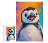Jigsaws for Adults1000 PCS Happy Penguin Portrait Painting Jigsaws for Adults Brain Teaser Game Analysis And Logic Stress Reduction Gifts 1000 PCS