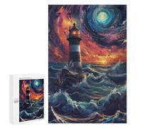 Jigsaws for Adults1000 PCS Lighthouse in Stormy Sea Jigsaw Puzzles for Adults Staycation Kill Time Help The Brain Exercise Family Fun & Game Night 1000 PCS