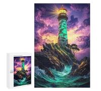 Jigsaws for Adults1000 PCS Lighthouse on Rocky Coast Teenagers Puzzles Hands-on Game Presents for Women Unique Birthday And Gifts 1000 PCS