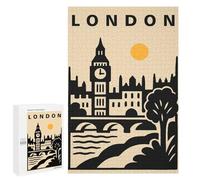 Jigsaws for Adults1000 PCS London Cityscape Illustration Jigsaws for Adults Brain Teaser Game Analysis And Logic Stress Reduction Gifts 1000 PCS