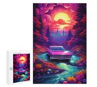 Jigsaws for Adults1000 PCS Magical Sunset Drive Jigsaw Puzzles for Adults Staycation Kill Time Help The Brain Exercise Family Fun & Game Night 1000 PCS