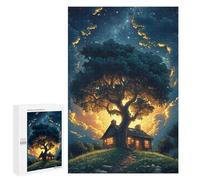 Jigsaws for Adults1000 PCS Magical Tree House Under Stars Jigsaw Puzzles for Adults Staycation Kill Time Help The Brain Exercise Family Fun & Game Night 1000 PCS