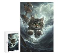 Jigsaws for Adults1000 PCS Monster Cat in The Sea Jigsaw for Adults Toy Wall Decor Presents for Women Help The Brain Exercise 1000 PCS