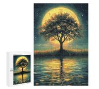 Jigsaws for Adults1000 PCS Moonlit Lake Reflection Jigsaw Puzzles for Adults For Family Fun Challenging To Complete Learning Educational Toys 1000 PCS