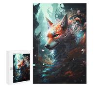 Jigsaws for Adults1000 PCS Mystical Fox Portrait Jigsaws for Adults Brain Teaser Game Analysis And Logic Stress Reduction Gifts 1000 PCS