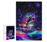 Jigsaws for Adults1000 PCS Neon Orca Ocean Art Print Jigsaw Puzzles for Adults Staycation Kill Time Help The Brain Exercise Family Fun & Game Night 1000 PCS