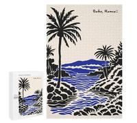 Jigsaws for Adults1000 PCS Oahu, Hawaii Minimalist Landscape Art Jigsaws for Adults Brain Teaser Game Analysis And Logic Stress Reduction Gifts 1000 PCS