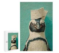 Jigsaws for Adults1000 PCS Penguin in Sailor Hat Painting Jigsaw Puzzles for Adults For Family Fun Challenging To Complete Learning Educational Toys 1000 PCS